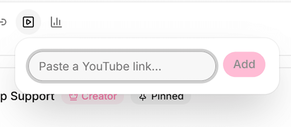 A post body with a pasted YouTube URL rendered as an embedded, playable video player.
